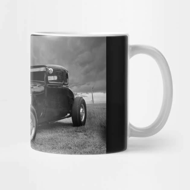 1929 - Ford Model A - Hot Rod - black white by hottehue